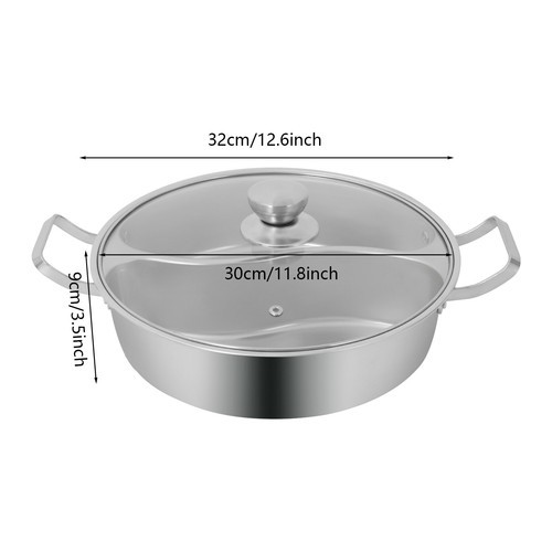 Double-flavor Hot Pot Hot Pot with Divider Hot Pot with Clear Lid