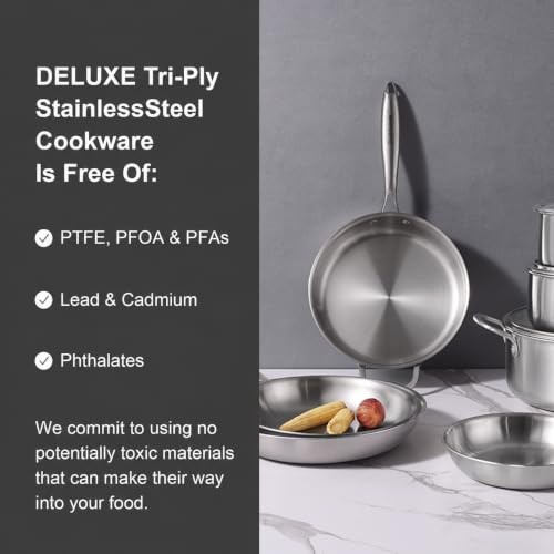 5-Quart Tri-Ply Stainless Steel Saute Pan, 11-Inch | Tri-Ply Stainless