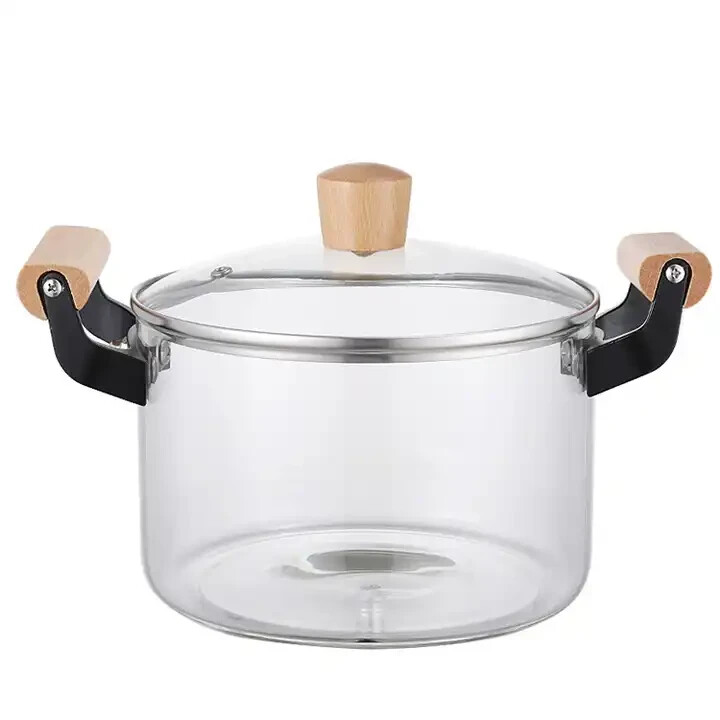 High Borosilicate Heat Resistant Glass Cooking Pot Non Stick Great For Gift