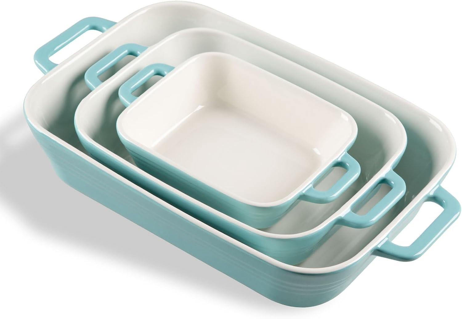 Relief Casserole Dishes for Oven, Ceric 9×13 Baking Pans Set for