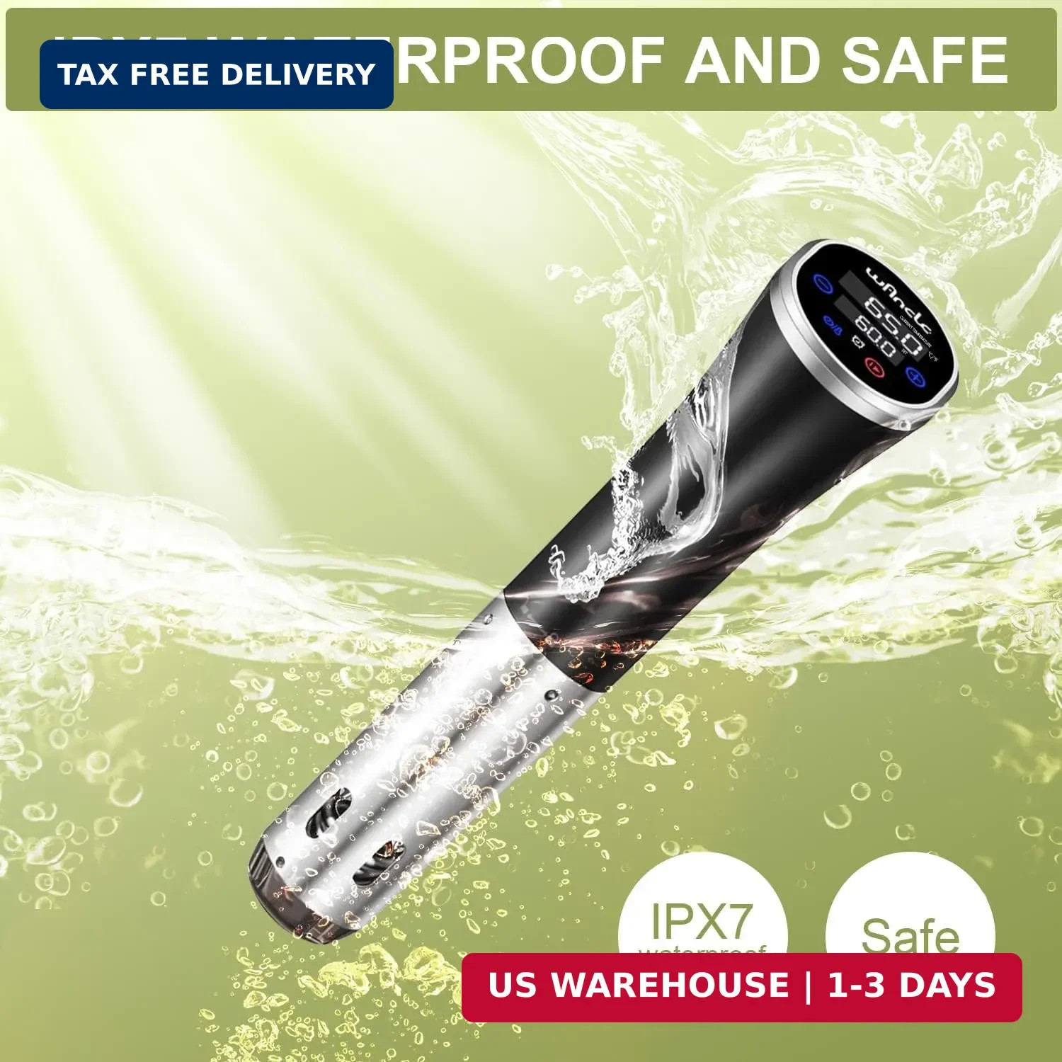 Sous Vide, Wancle Sous Vide Cooker 1100W IPX7 Waterproof Thermal Immersion Circu
