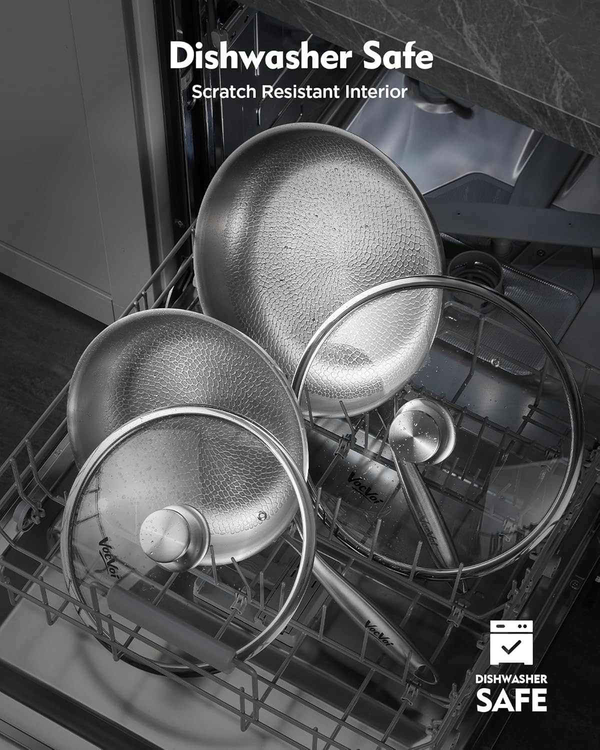 Oven-Safe 3-Quart Hammered Titanium Pan – Perfect for Professional Cooking