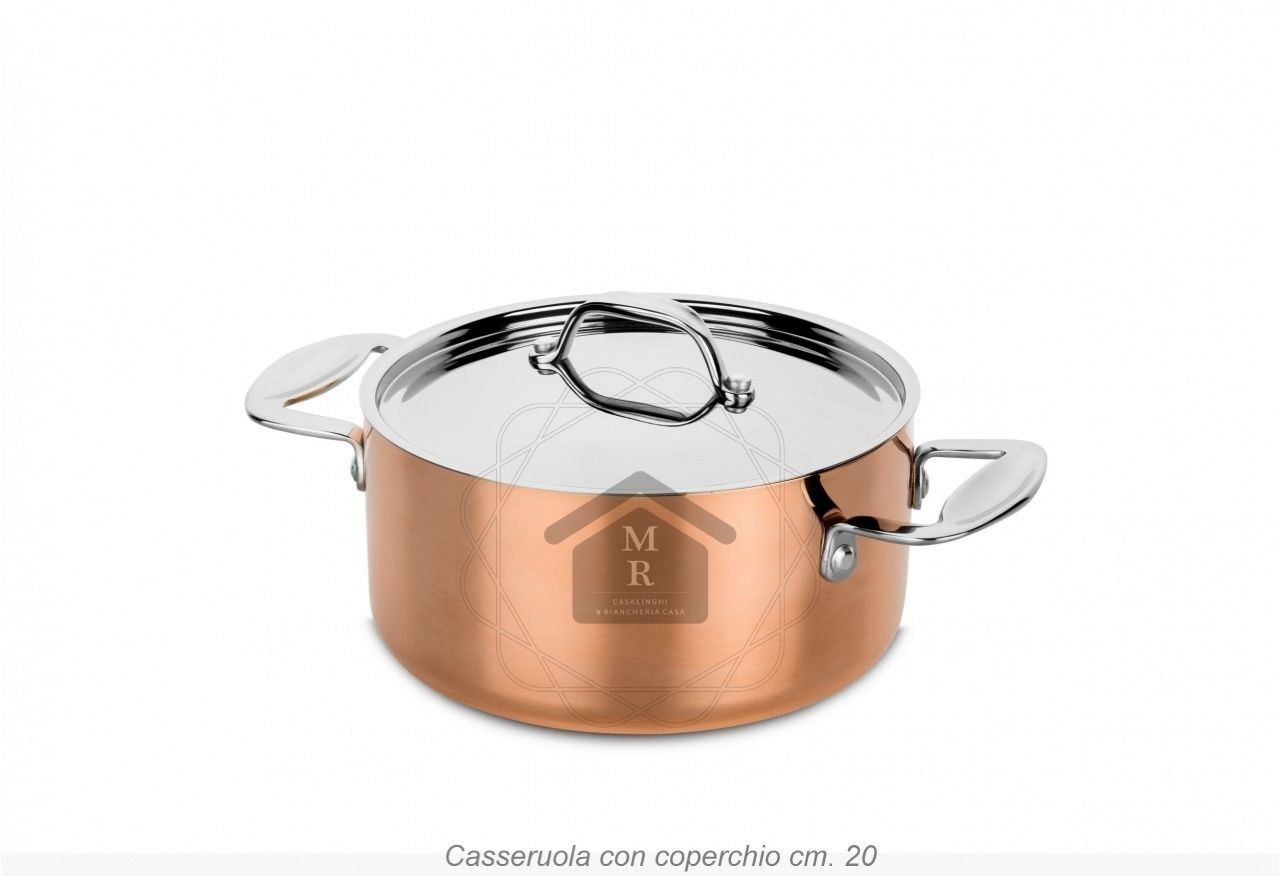 Copper Aluminum Steel Trimetal Casserole with Lid – Mepra Induction
