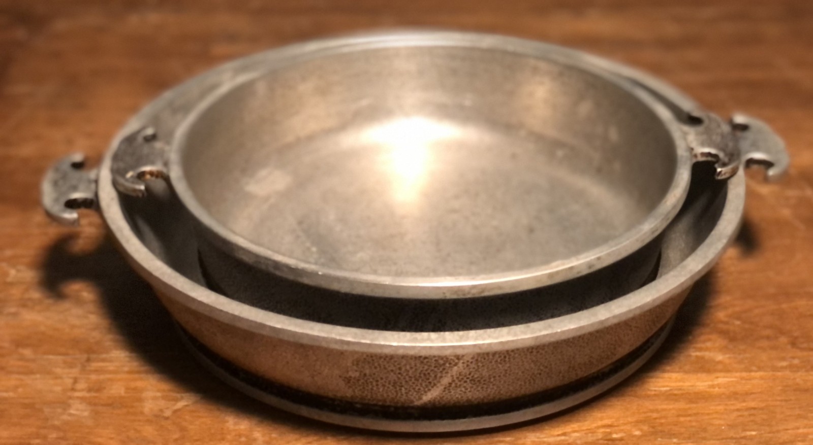 Two Vintage Guardian Service Hammered Aluminum Cookware Casserole Frying Pans