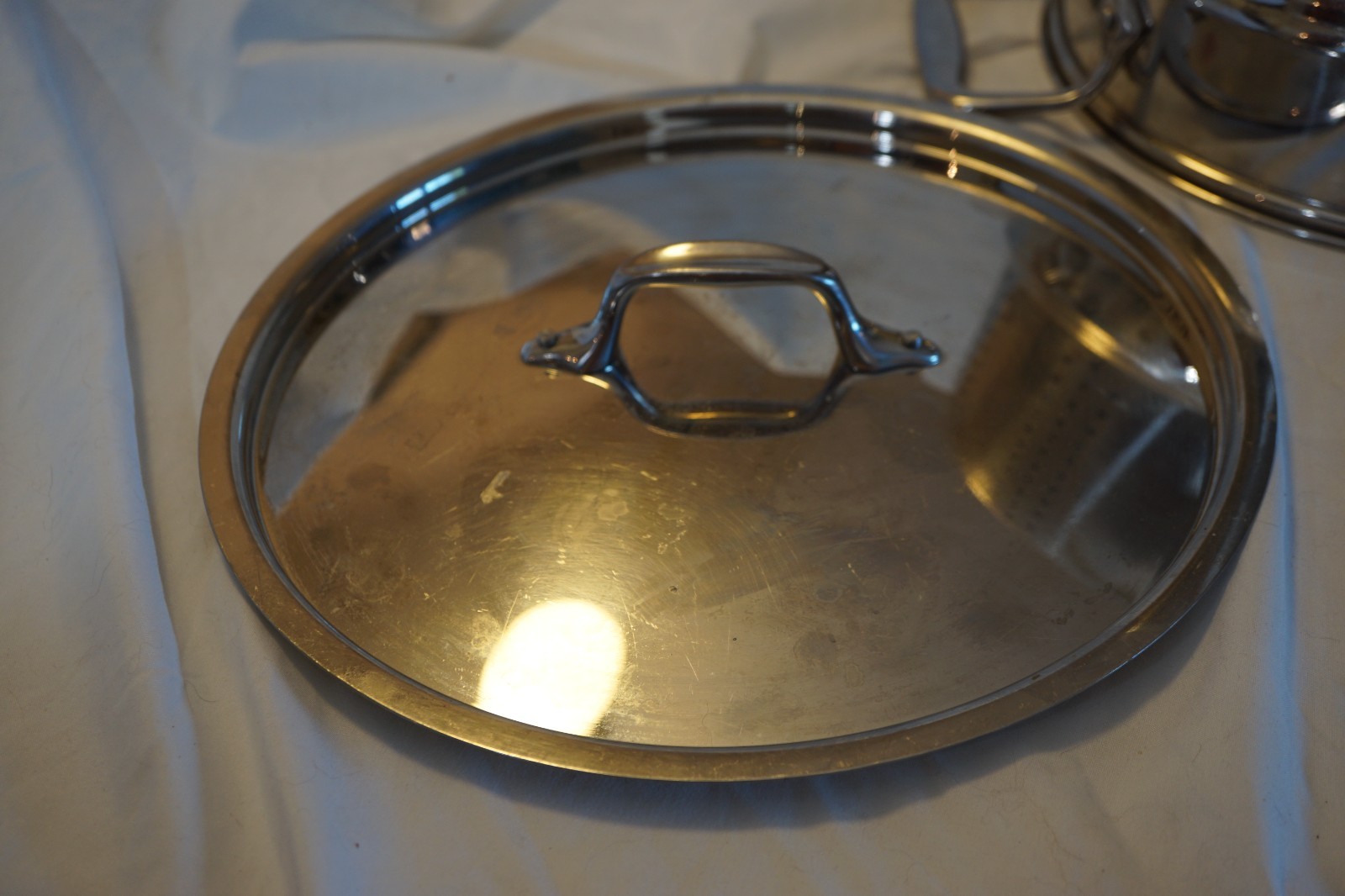 ALL CLAD PASTA STRAINER STEAMER W/LID STAINLESS STEEL 8 -12 QT POT MADE IN USA