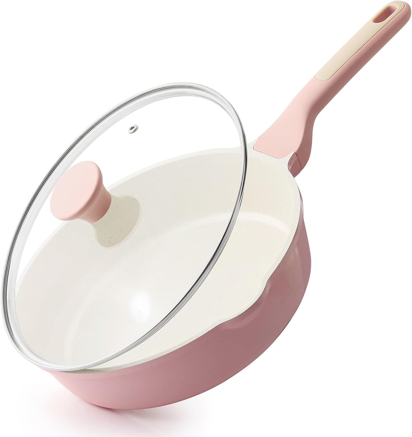 Nonstick Skillet Deep Frying Pan 10/11/12-inch Saute Pan W/ Lid Stay-cool Handle