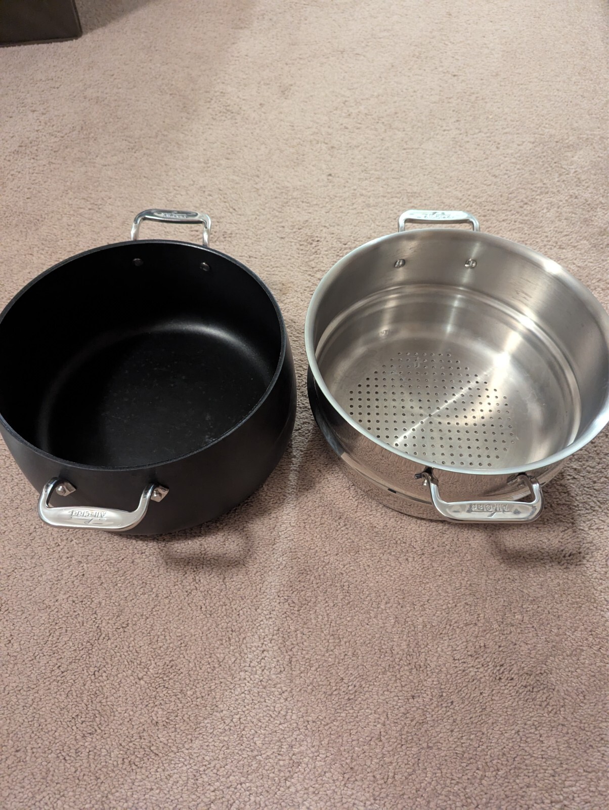All-Clad HA1 Nonstick Stockpot with Glass Lid and Steamer – 8 Quart