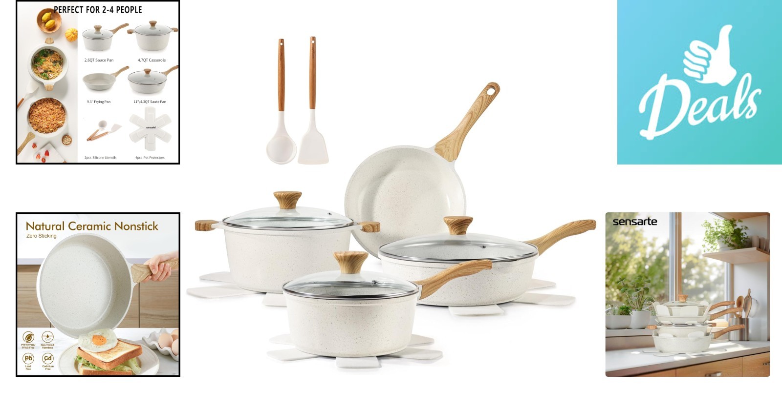 All-in-One 13-Piece Healthy Cooking Set – Nonstick Ceramic & Easy Cleanup