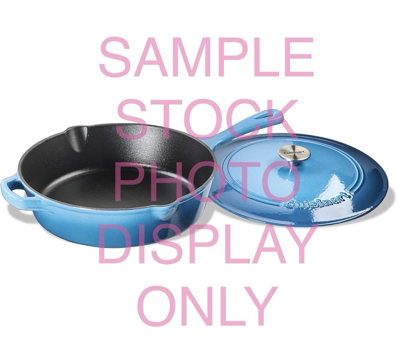 Cuisinart 12-Inch Cast Iron Chicken Fryer with Lid, 4.5 Quart Aqua Blue Gradient