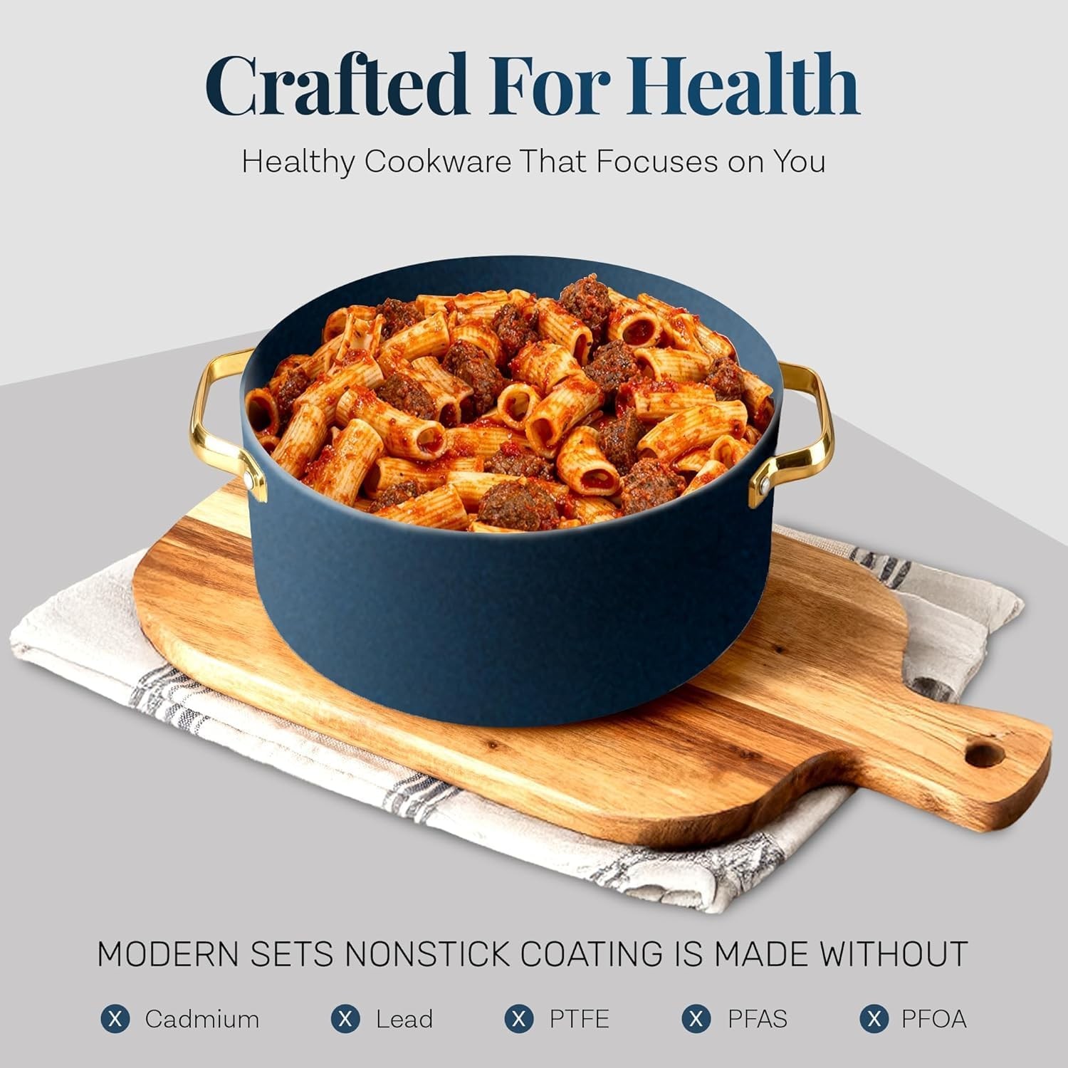 Gotham Steel Modern 11 Pc Ceramic Cookware Set, Elegantly Designed Pots and Pans