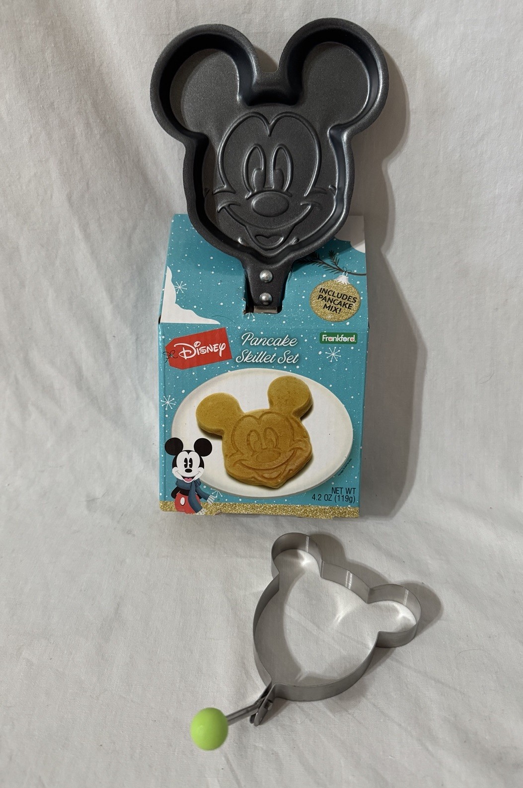 SEALED 2022 Disney Mickey Mouse Pancake (Expired) Skillet Set w/ Cookie Cutter