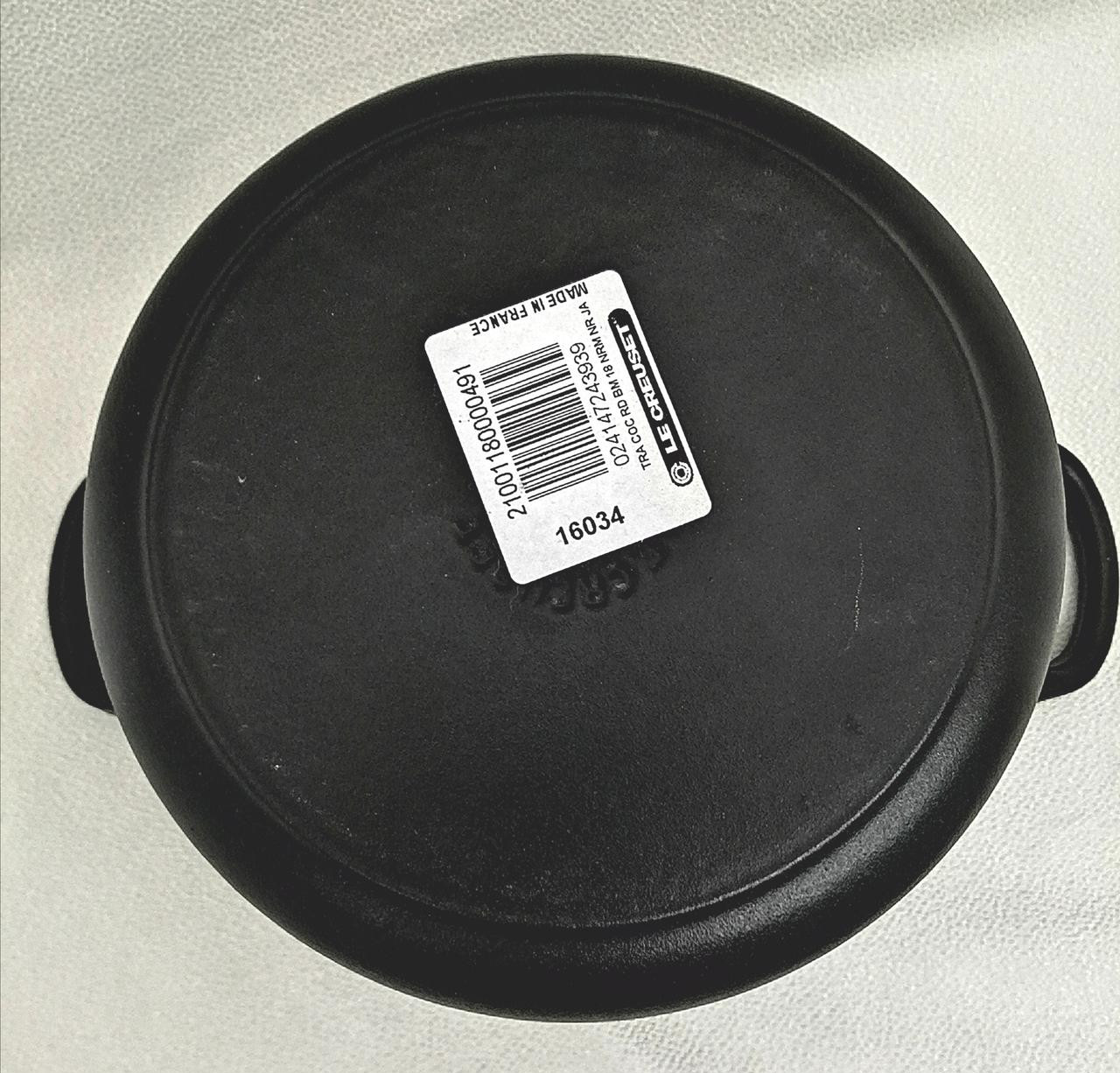Le Creuset 18cm 7.1″ Signature Round Dutch Oven Matt Black Cast Iron Mint France