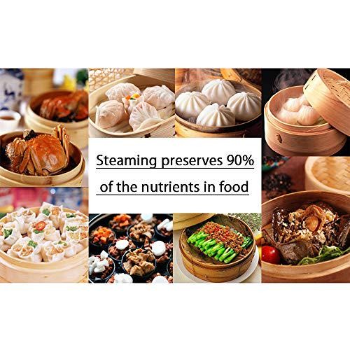Hcooker 2-Tier Kitchen Bamboo Steamer With Stainless Steel Rings For Asian | And