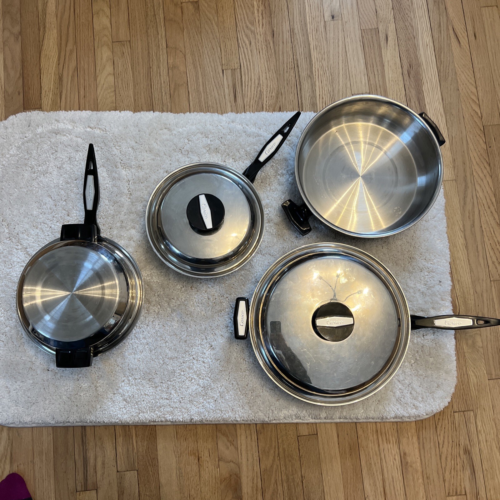 Carico Ultra Tech Stainless Cookware (7) Pan Skillet Pots T304SS USA Ultra Core