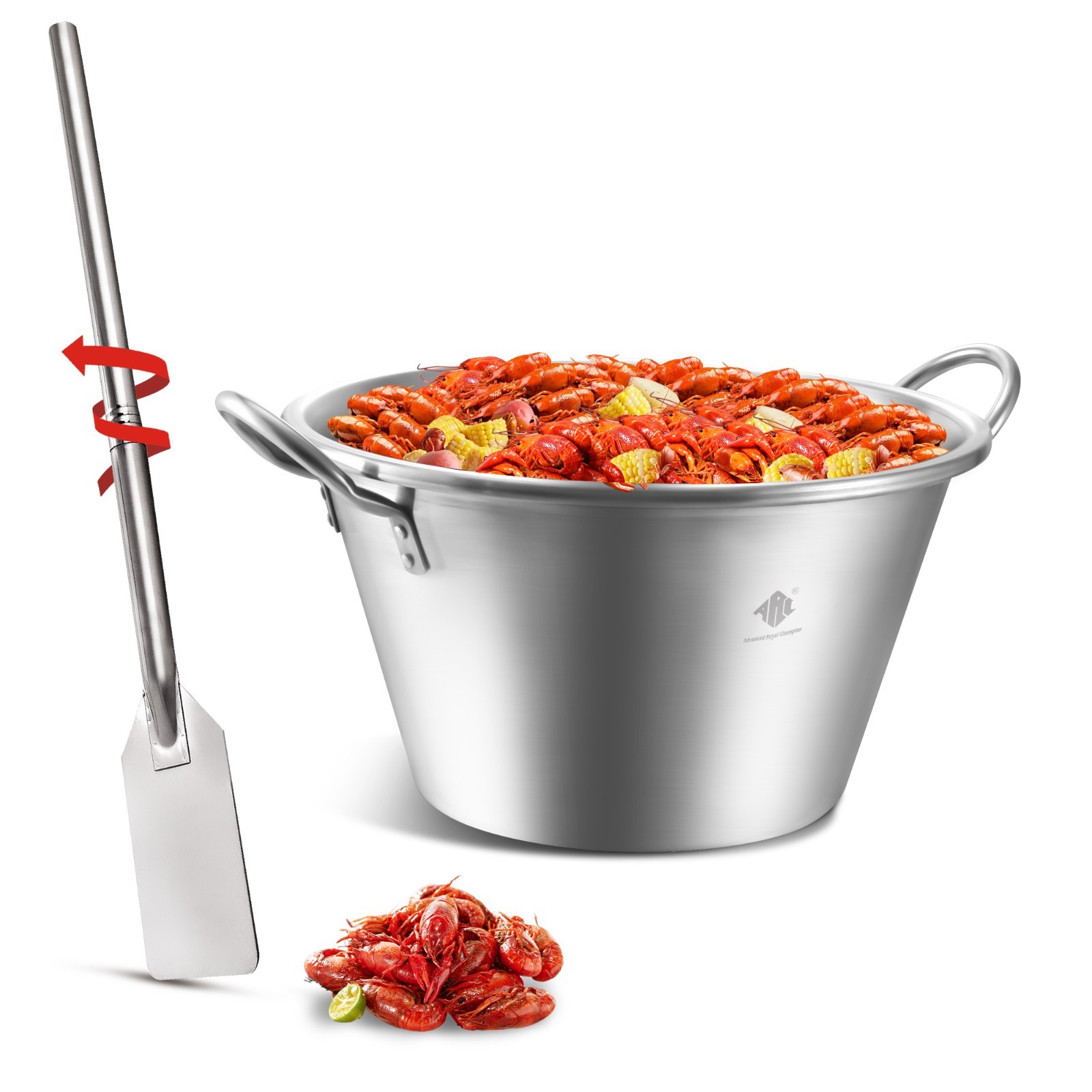 Stainless Steel 25 Inches Mexican Cazo Para Carnitas with 48″ Mixing Paddle