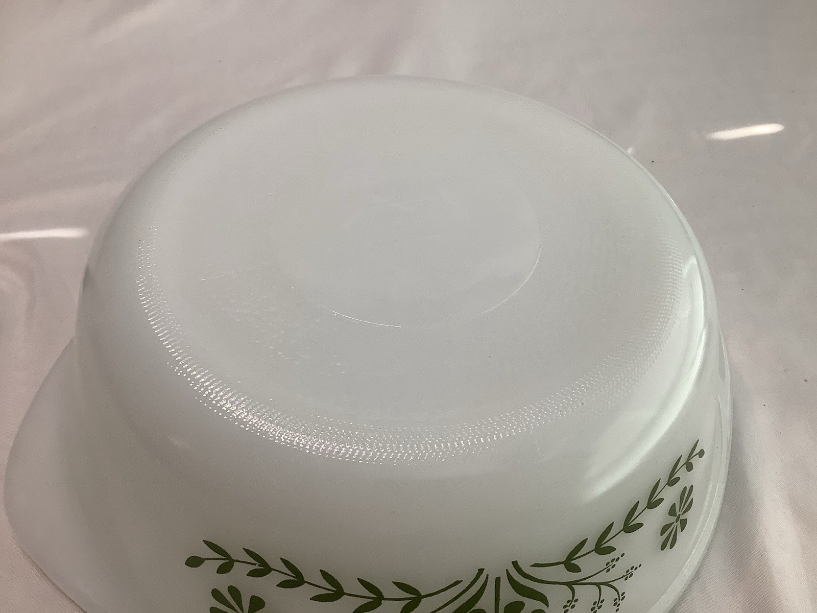 Vintage Glasbake 8.5″ Green Daisy Casserole Dish NO Lid 2 Qt USA J514 Ovenware