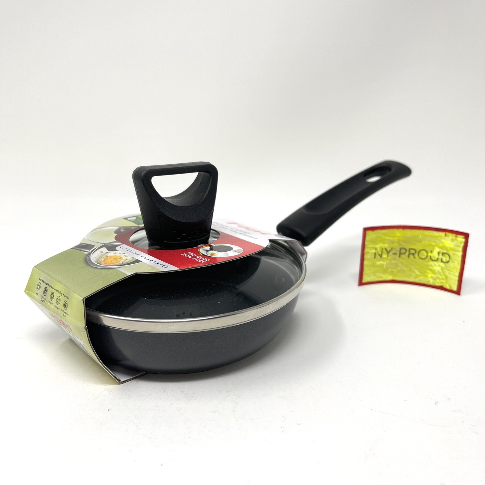 Small Frying Pan Tfal Nonstick 5 Inch With Lid Covered One Egg Pancake Black New