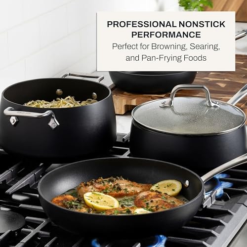 All-Clad HA1 Hard Anodized Nonstick Fry Pan Set – 5-Piece Cookware, 5 Piece Set