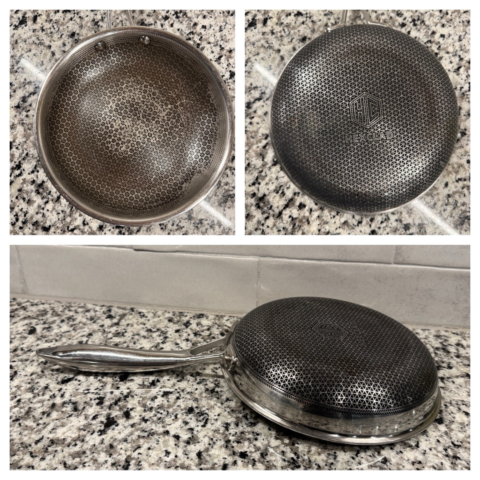 HexClad Hybrid Frying Pan Stainless Nonstick Skillet 8” Kitchen Chef Cook No Lid
