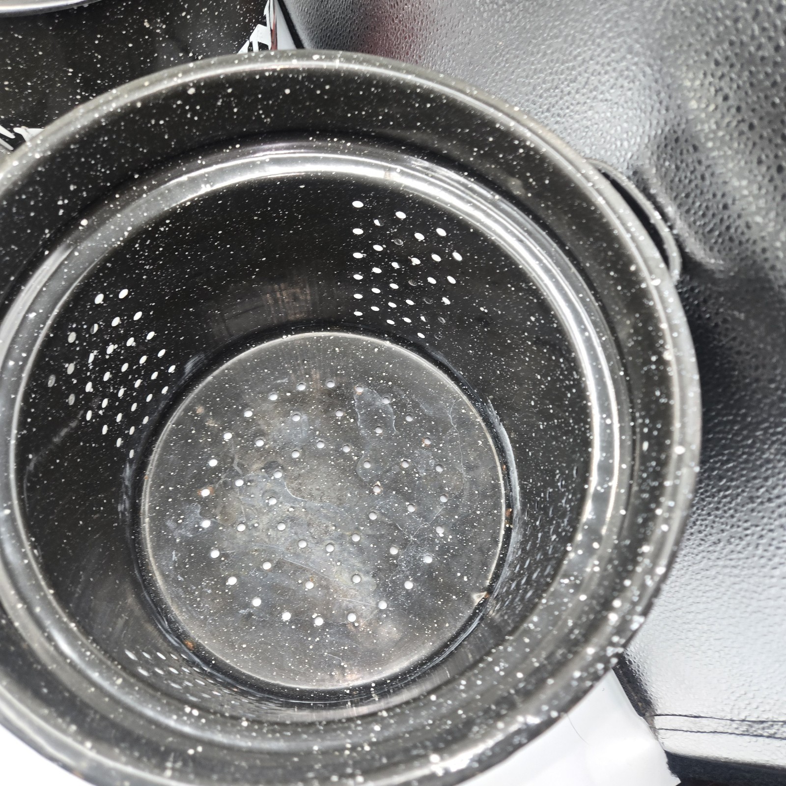 Enamelware 5 Piece Double Boiler Steamer Stock Pot Black Speckled Everything