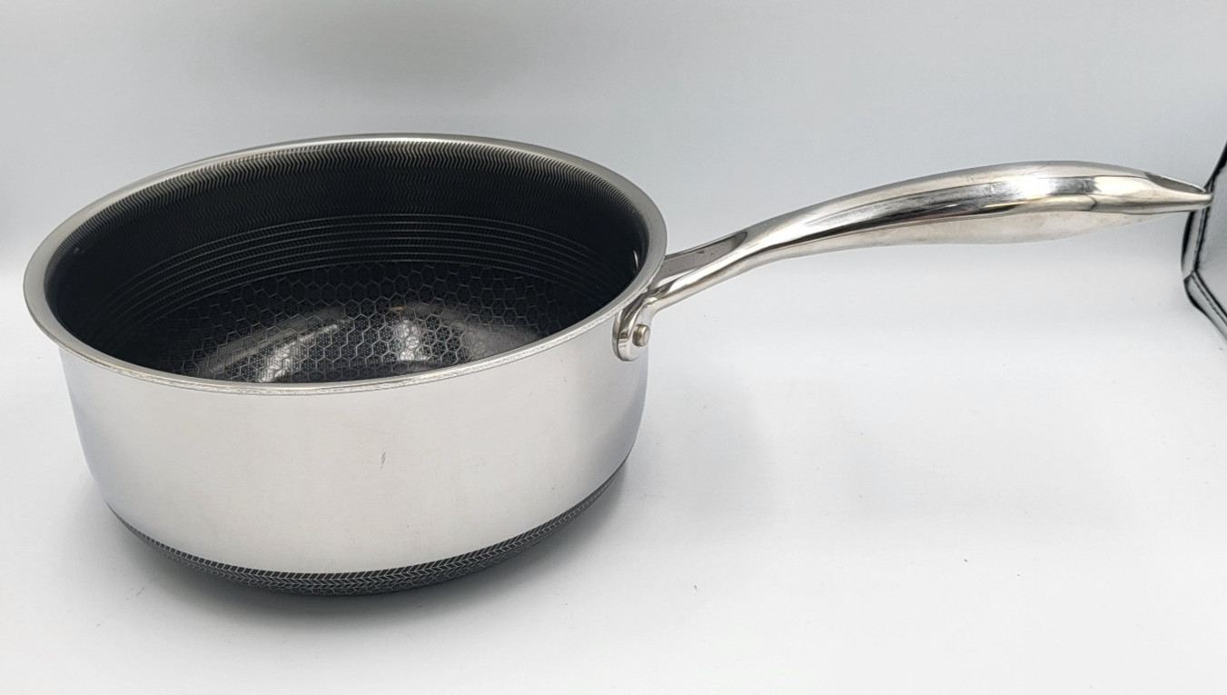 Hexclad Hybrid Non Stick Pot Stainless Steel Saucepan 3-Quart – With Lid