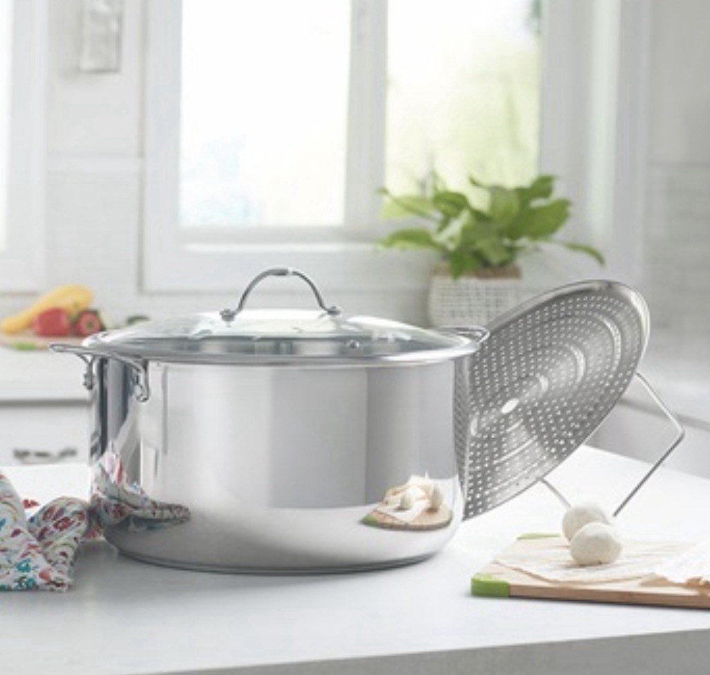 New Princess House Heritage Signature 15 Qt Stockpot w/ Lid & Steamer 3681