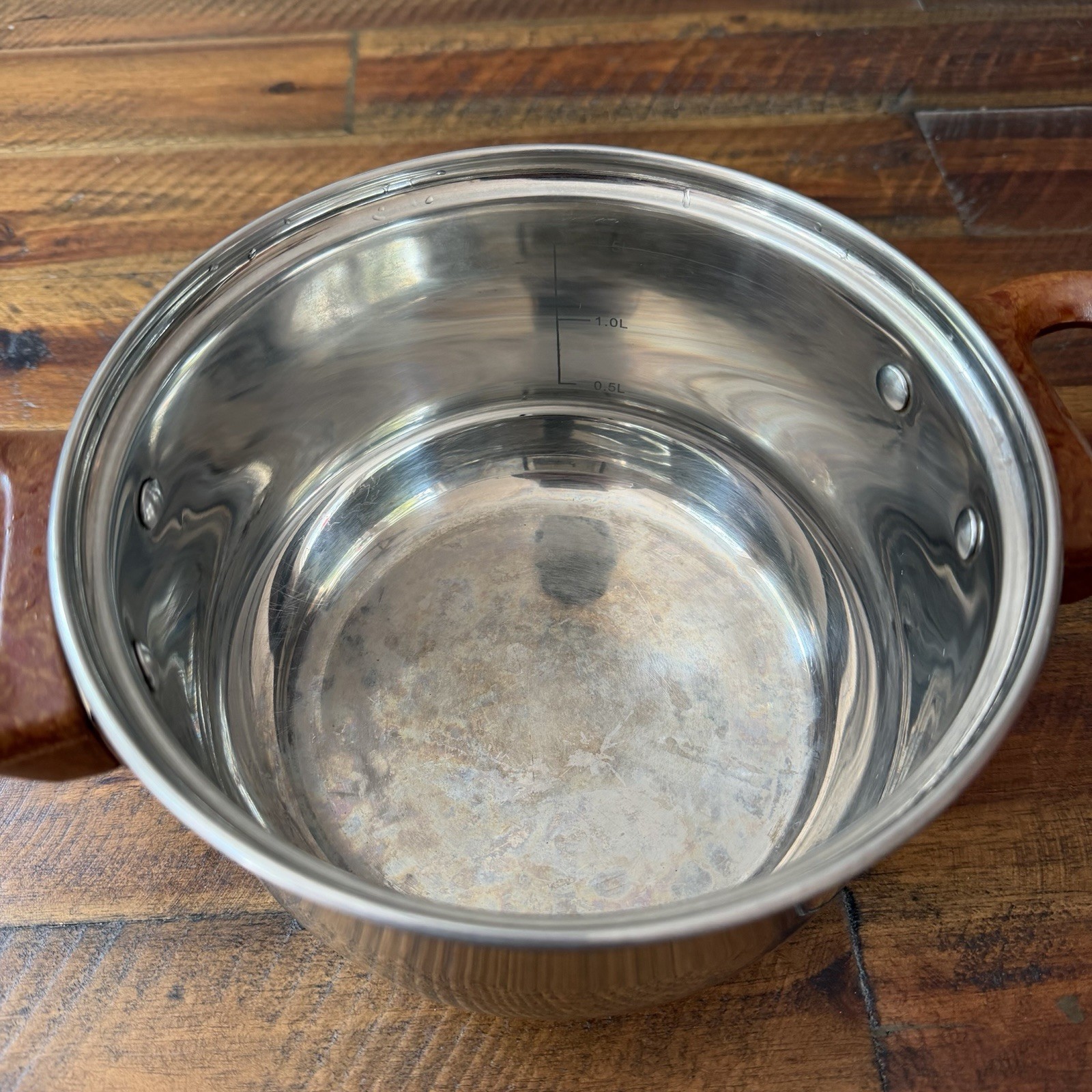 Uniware 1.5L Stainless Steel Sauce Pot Brown Handles Encapsulated Base No Lid