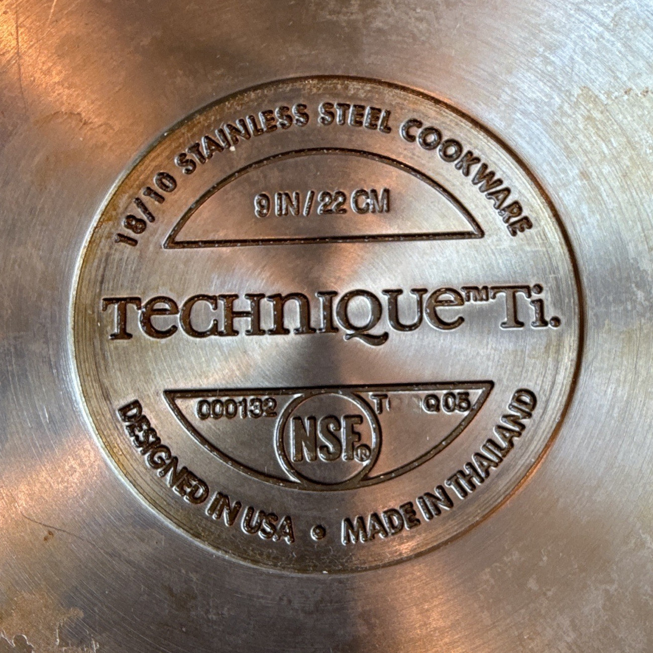 Technique Ti 9in/22cm 18/10 Stainless Steel Frying Pan Skillet, Silver