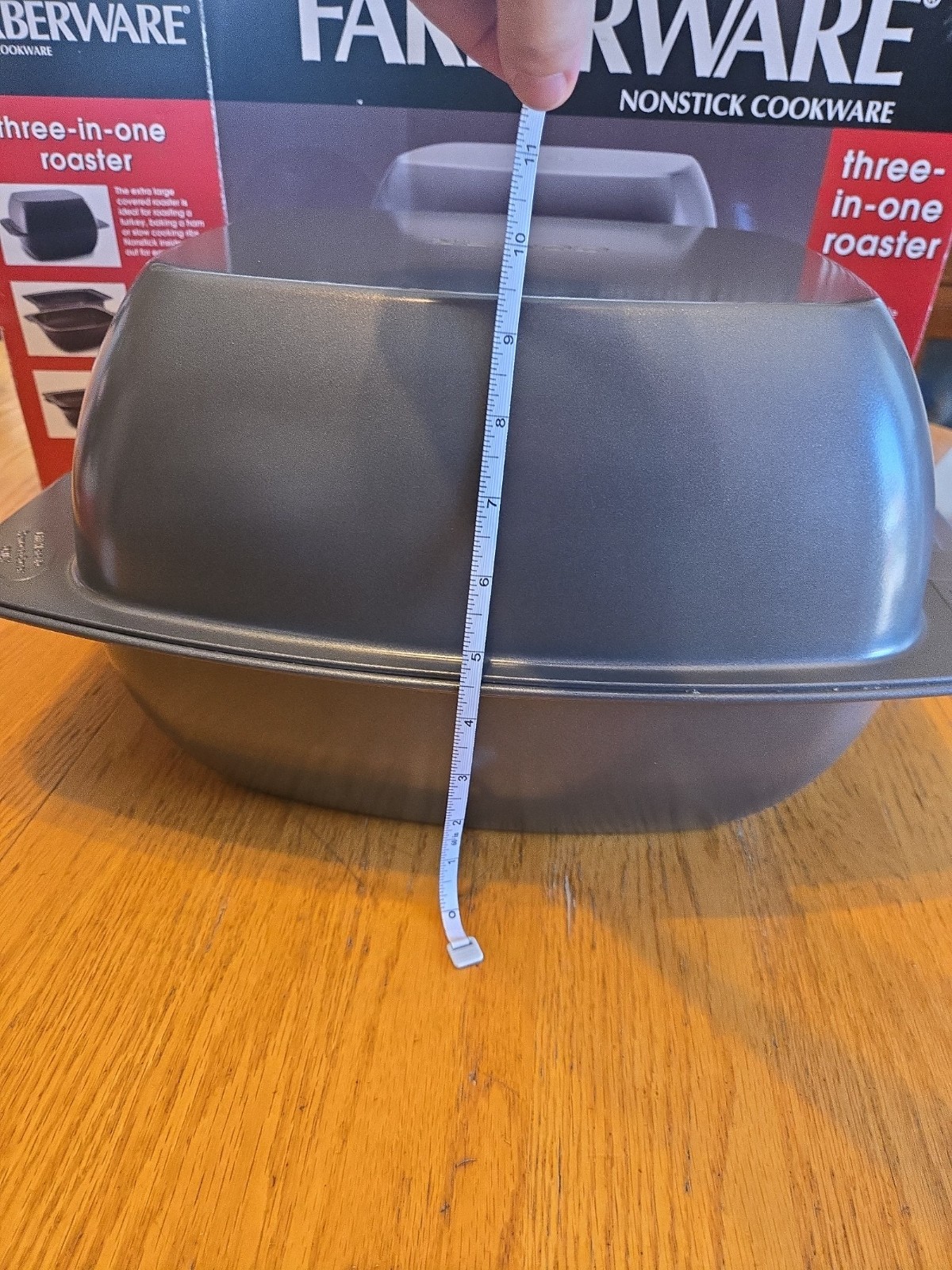 Farberware nonstick three in one roaster oven safe turkey casseroles cookware
