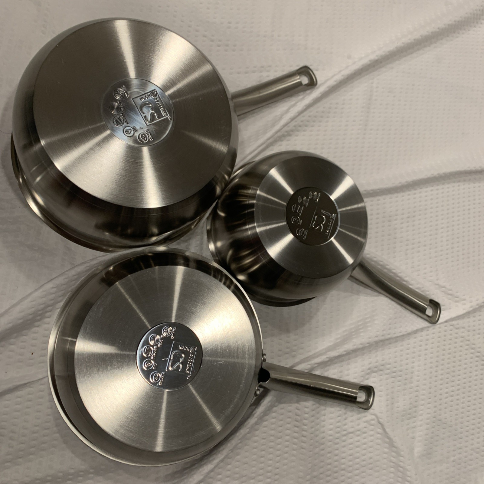 KOCH SYSTEME CS Stainless Steel Sauce Pan with Lid, 1QT & 2QT & 3QT Stainless
