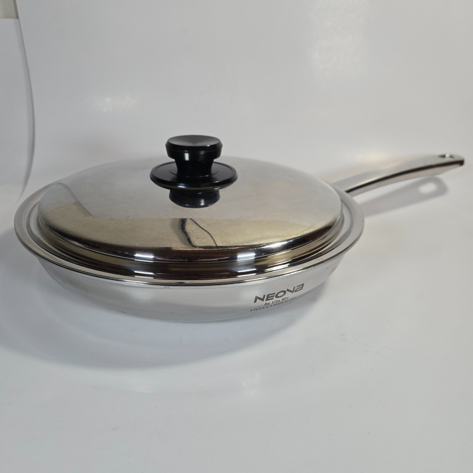 Neova By Vita Mix 10 Inch Skillet/Frying Pan w/ Lid 5 Ply Stainless Steel USA