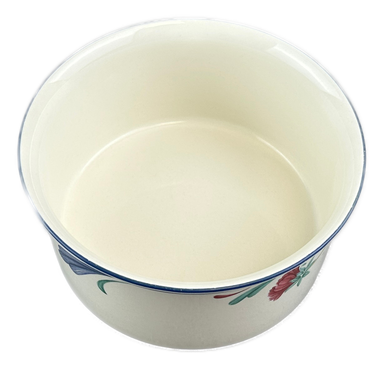 Lenox Poppies on Blue Souffle Casserole Baker Red White Blue Chinastone USA