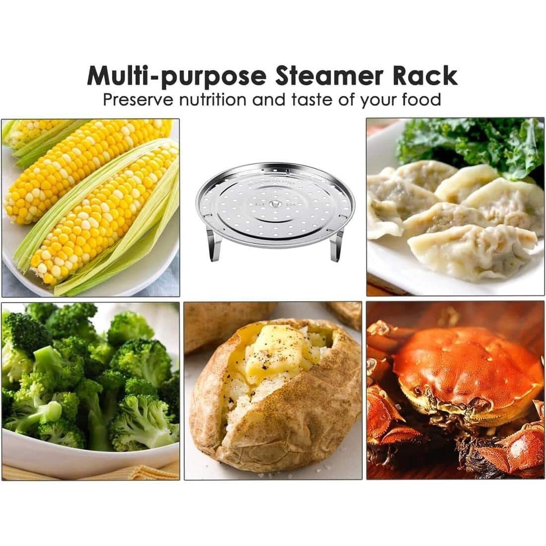 304 Stainless Steel Steamer Rack 22cm w/ Removable Legs Pressure Cooker