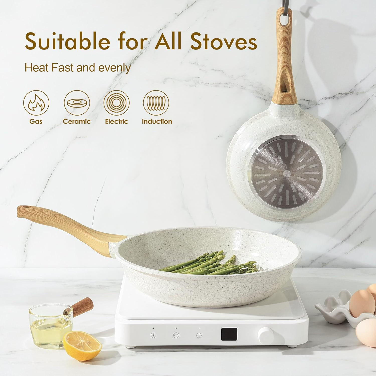 SENSARTE Nonstick Ceramic Frying Pan Skillet, 8-Inch Omelet Pan, Healthy Non Tox