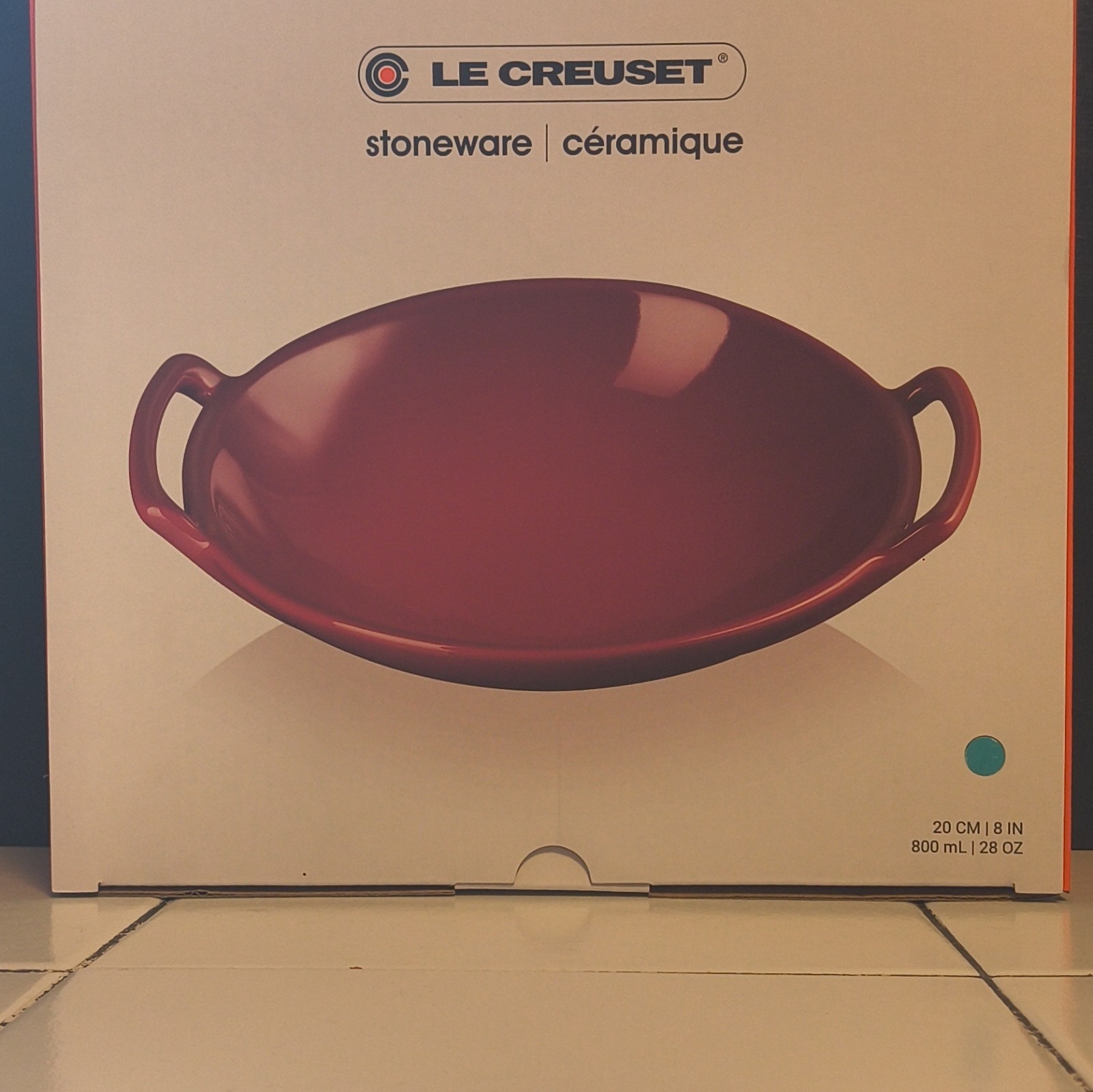Le Creuset Stoneware Wok Dish 20cm Turquoise 800mL Microwave Safe