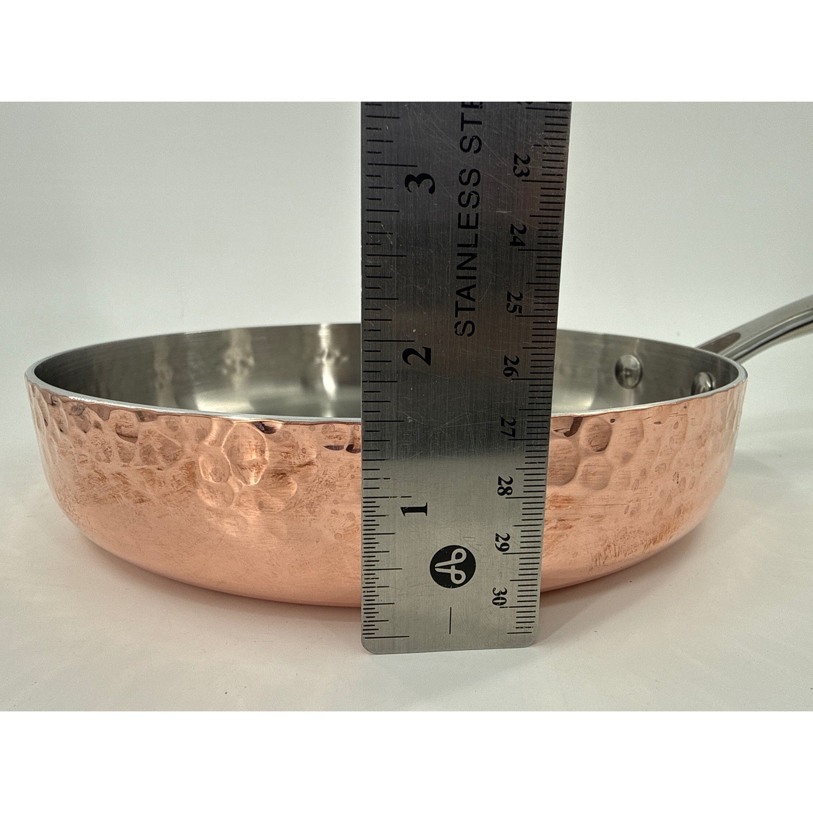 Fleischer & Wolf Frying Pan 8in Copper Hammered Tri Ply Skillet Round