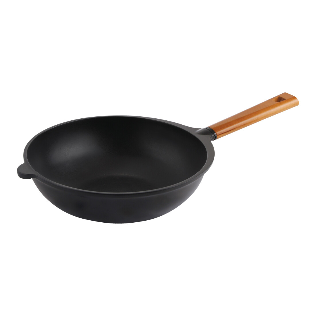 Wonderchef Die Cast Non-Stick Aluminum Indian Chinese Stir Fry Wok, 28 cm