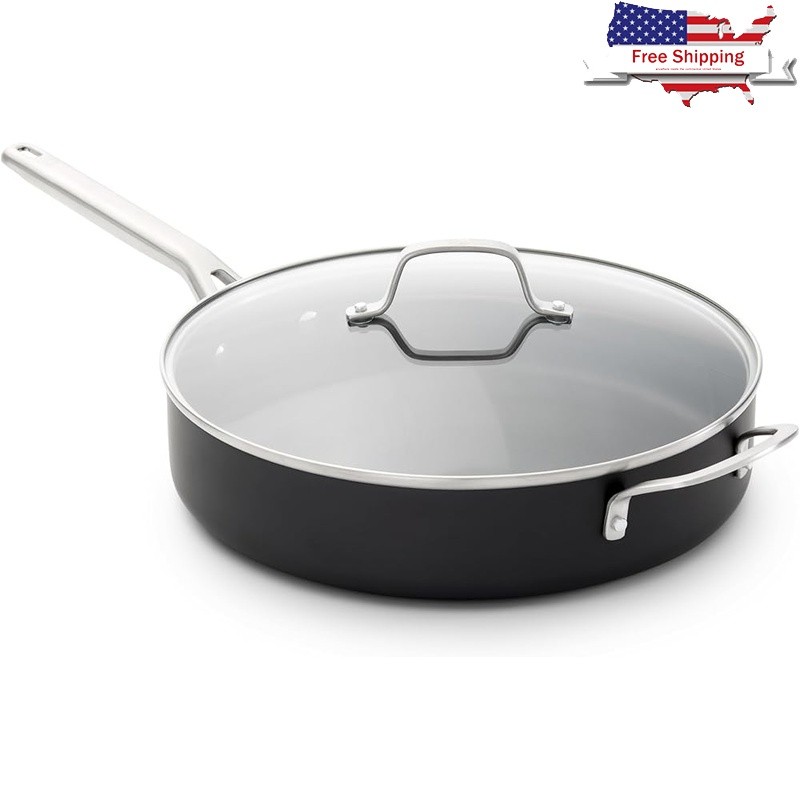 Hard Anodized Aluminum Sauté Pan Dishwasher Safe Oven Safe Stay Cool Handles New