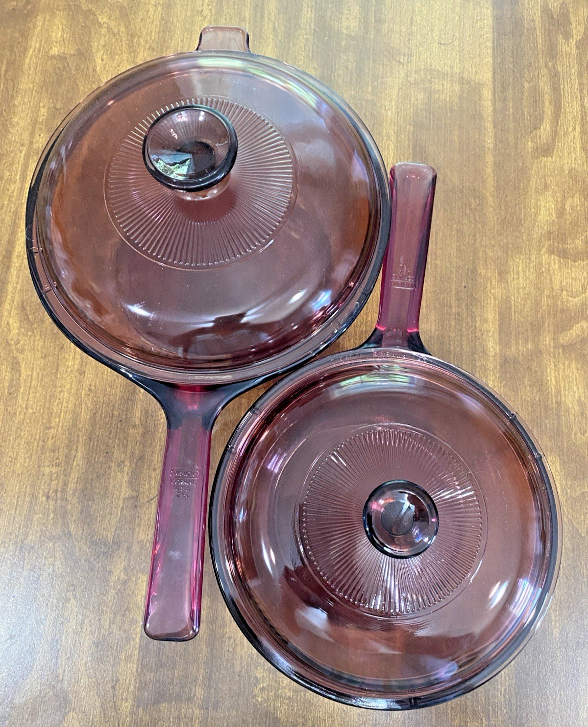 Vision Ware by CORNING Cranberry Cookware 1.5 L & 2.5L Saucepan Pots PYREX Lids