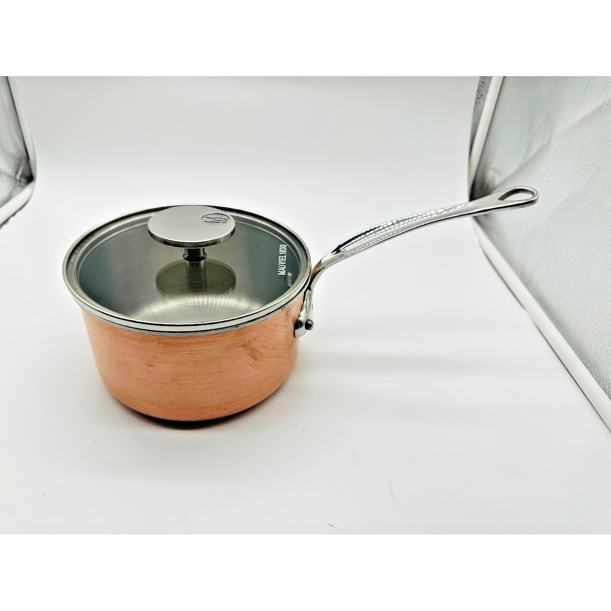 Mauviel 1830 M150S Copper Saucepan with Glass Lid Made in France 1.5mm Stainless