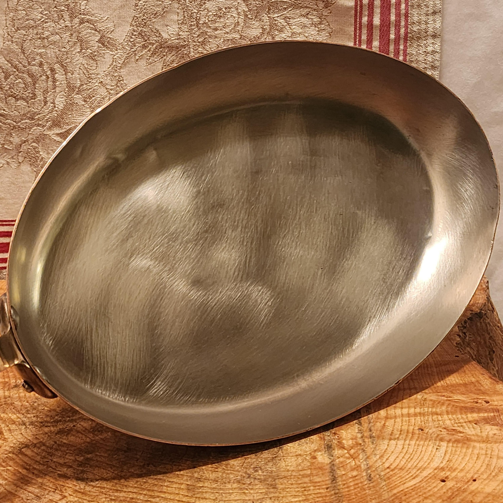 Made In France A.Simon Copper Fish Pan Stainless Steel 13.75×9.25in diameter 3lb