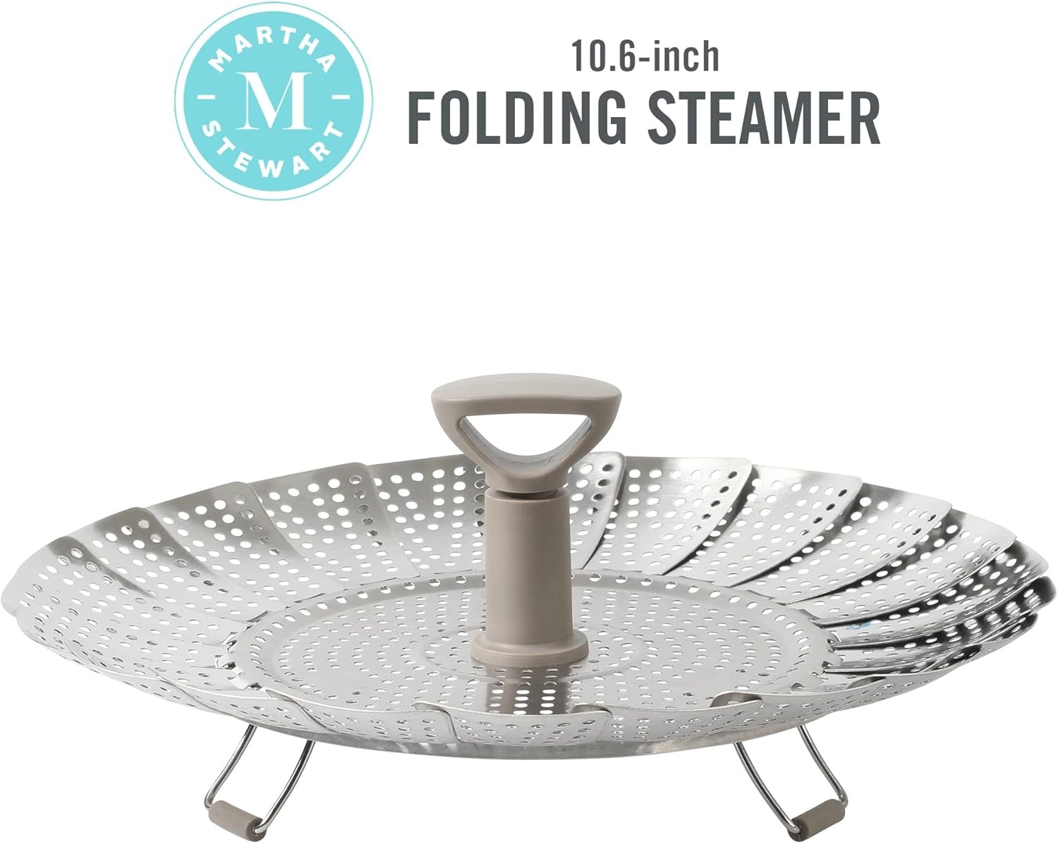 Richburn 10.6-In Telescopic Folding Steamer Insert W/ Nylon Handle Mirror Finish