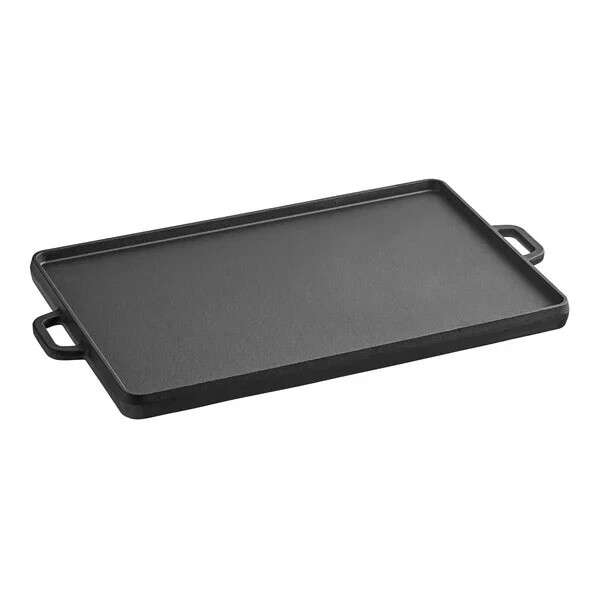 Valor 24 1/2″ x 14 1/2″ Pre-Seasoned Reversible Cast Iron Griddle and Grill Pan