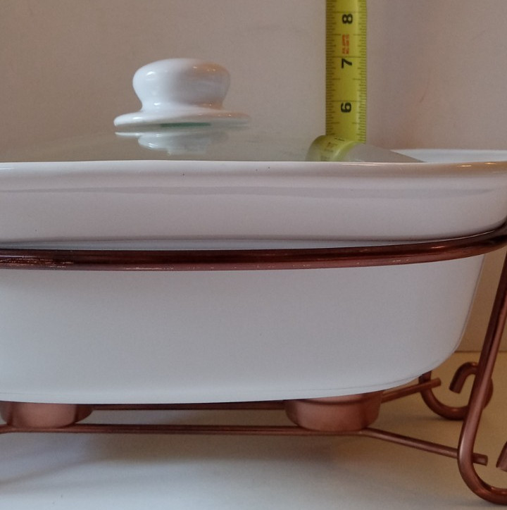 Circleware Kitchen Buffet 2.5 Quart Covered Casserole Dish w/ Warming Rack NIB
