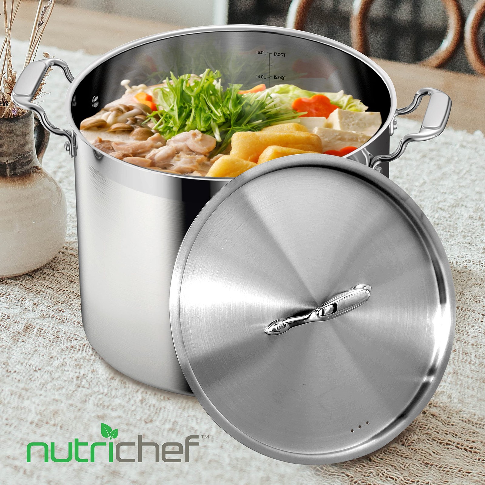 NutriChef Stockpot Lid NCSPT5Q One Size Stainless Steel Cookware Cover
