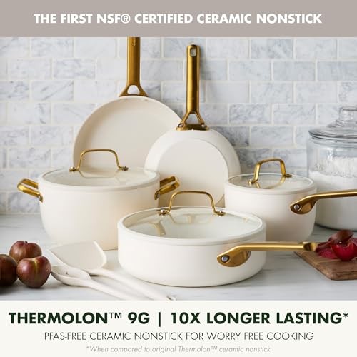 GreenPan Reserve Pro 10 Piece Cookware Set NSF Ceramic Cream