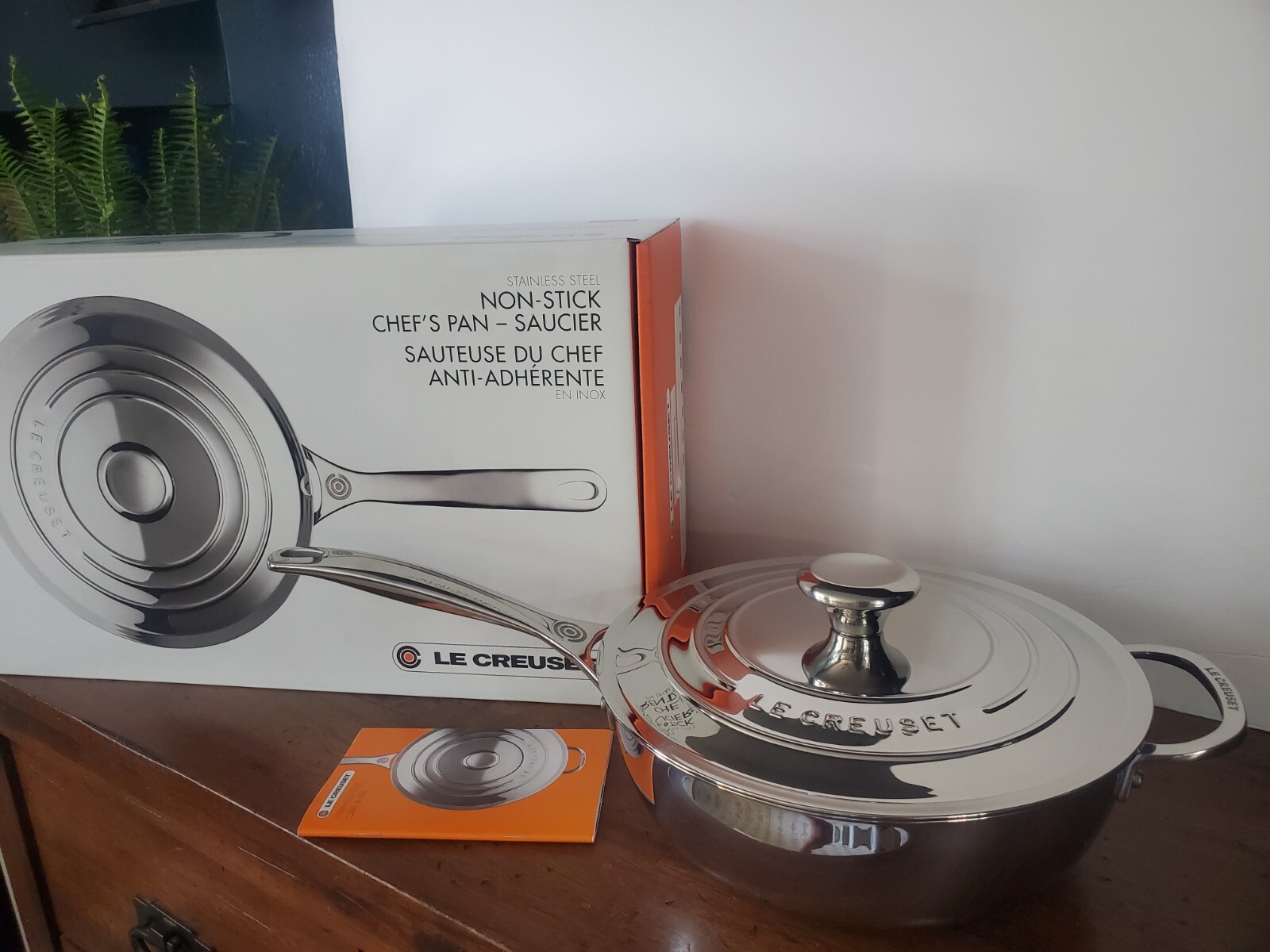 Le Creuset Tri-Ply Stainless Steel Nonstick Saucier Pan, 3.5 Quart – New