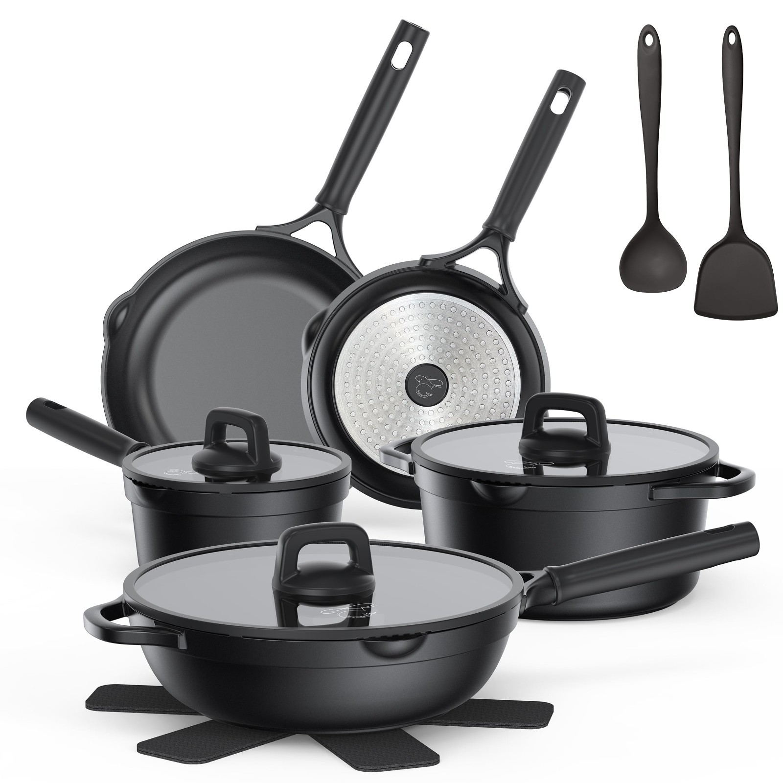 14-Piece Nonstick Cookware Set, Induction Compatible, Oven Safe, PFOA Free, Heat