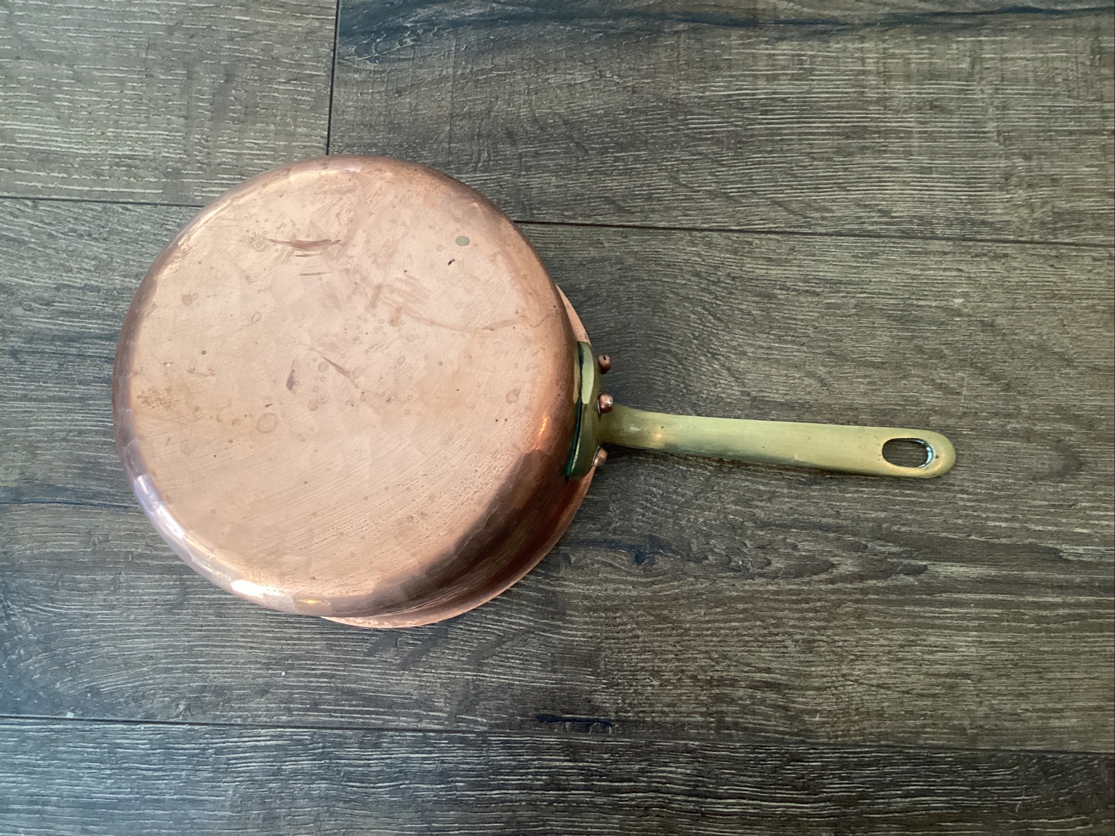 Vintage CORDON BLEU No. 14 Hammered Copper Saucepan France 1 Quart Pot Free Ship