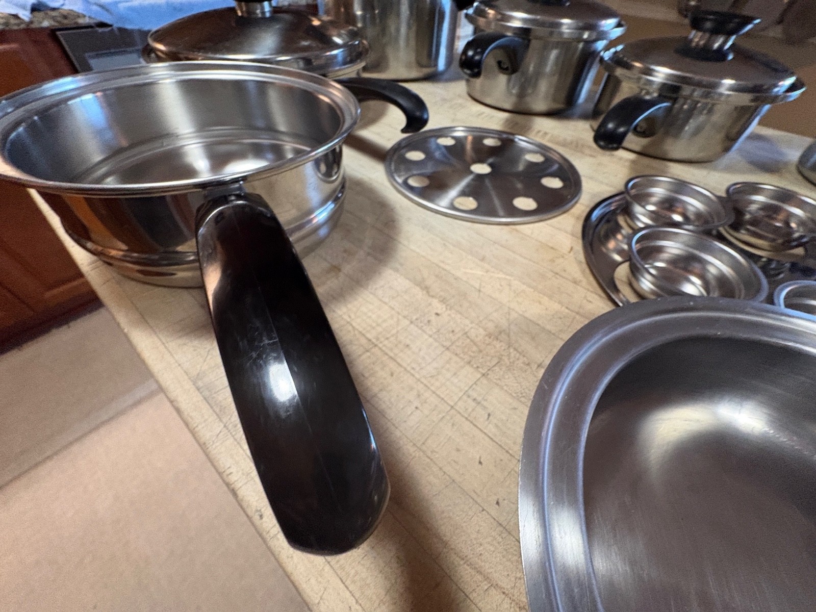 Vtg 14 pcs Seal-O-Matic Thermium Multi-Plex Stainless Steel USA Cookware Set USA